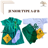 Junior Girl Scout Type A & B Complete Set of Uniform for Girls | BZ Boutique