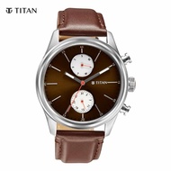 Titan Elmnt Brown Dial Leather Strap Watch 1805SL08