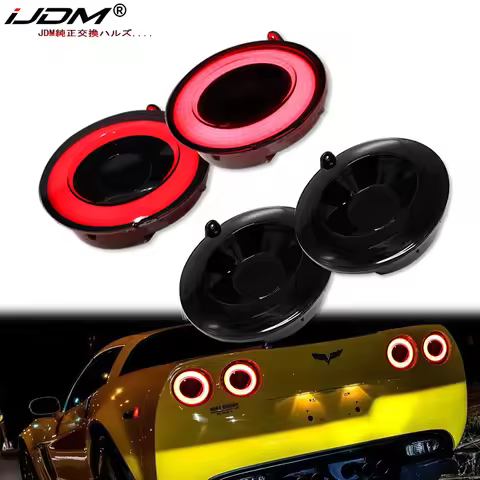 4pcs Full LED Halo Vette Tail Lamp Assemblies For 2005-2013 Chevrolet Corvette C6 Brake Light Turn S