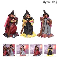 DYRUIDOJ Halloween Witch Ornaments, DIY Handmade Broom Witch Figurines, Cartoon With Broom Witch Wit