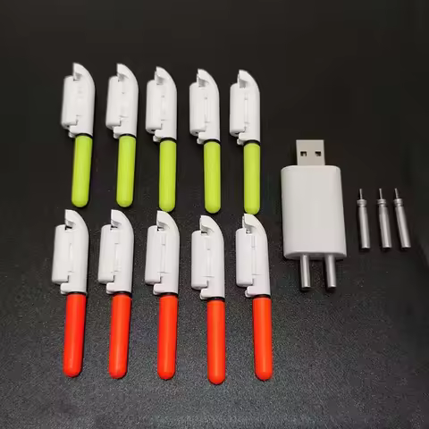 10 pcs/lot Light Stick With Rechargeable battery CR3322 CR425 Clip on Fishing Rod Tip Waterproof Glo