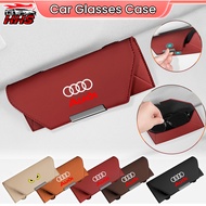 Audi Car Glasses Case Portable Leather Storage Multi-Function Box Universal Clip For Car Interior Fo