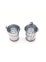 1 Pieza Mini Cubo De Hierro, Lavabo, Maceta Para Plantas Suculentas, Cubo Portátil, Accesorio De Fotografía Diy, Accesorio Para Miniaturas Y Decoración De Casas De Muñecas