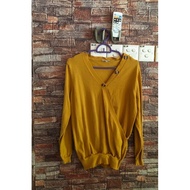[Preloved] Zalora Zalia Knitwear Mustard Women casual shirt