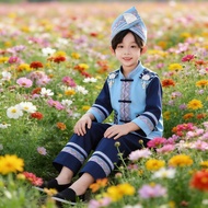 March Three Ethnic Costume Boys Guangxizhuang Ethnic Costume Children Minority Ethnic Costume Hani C