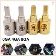 BORAG Car Speaker Wire Terminal, Pure Copper 0GA 4GA 8GA Car Audio Connector, Gold Silver Power Grou