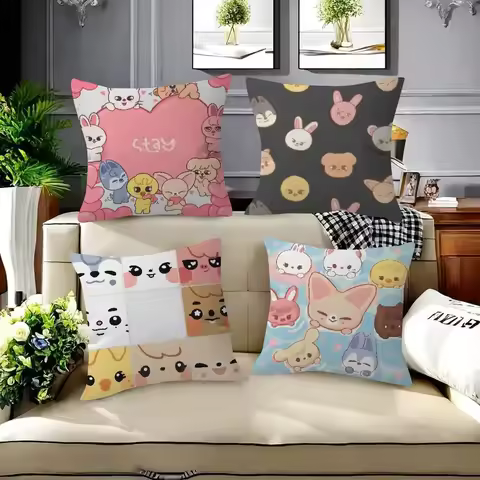 Pillow Cushion Cover Pillowcase Living Room Sofa Home Decor Customized Cartoon s-s-Skzoo singers
