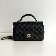 閒置新✨ Chanel 香奈兒 Mini CF Handle 黑色金釦