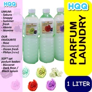 HQQ PEWANGI PAKAIAN PARFUM LAUNDRY + PELICIN SETRIKA 1 LITER GRADE A+. PARFUM LAUNDRY MAWAR  AKASIA 