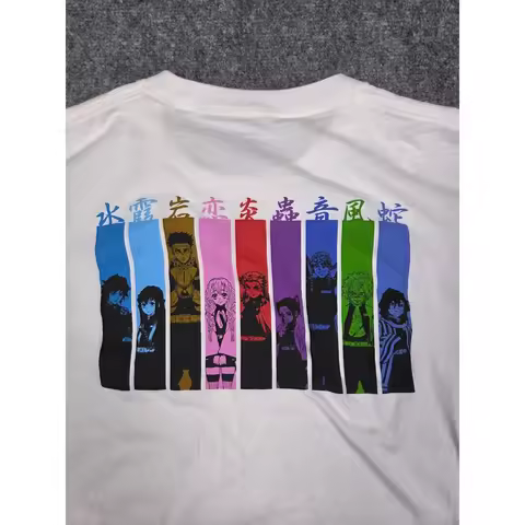 Summer Uniqlo UT Demon Slayer T-shirt Men's Medium White Hashira Graphic Anime Tee Men's Round Neck 