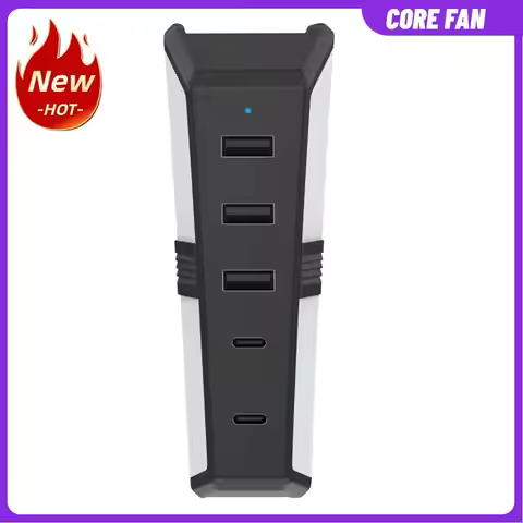 5 Ports USB Hub Expansion Hub with 3 USB 2.0 1 USB Type-C 1 Type-C 3.1 USB Port Extender for PlaySta