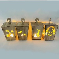 Halloween Amazon New Style halloween Wooden Lantern Ghost Festival Home Courtyard Scene Layout Ghost