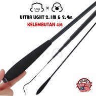 Telescopic Rod 4/6 Ultra Light 2.1m/7ft & 2.4m/8ft Shrimp Pole Telescopic Rod Prawn Rod Freshwater R