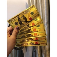 Combo of 2 100 Dollar gold-plated USD bills as Souvenirs