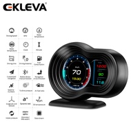EKLEVA ตัววัดความเร็วรถ F9 + GPSตัววัด HUD ดิจิทัลสำหรับรถยนต์มีสัญญาณเตือนระบบน้ำและน้ำมันอุณหภูมิ