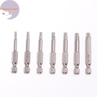 ArtGloriousLong 7 Pcs S2 Magnetic Star Screw Driver 5 Point Screwdriver Bits 50mm 1/4" Hex Shank T10