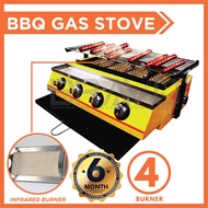 BRAVO Gas 4 Burner*SHORT SIZE* BBQ Gas Stove BBQ Stove Gas BBQ Grill Gas Stove Dapur Bakar Lokcing Pembakar Ikan Gas Pembakar Lokcing Pembakar Satay Gas Pembakar bbq Gas