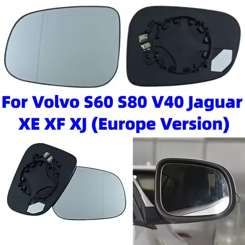 For Volvo S60 S80 V40 Jaguar XE XF XJ (Europe Version) Car Left/Right Side Heated Side Mirror- Wide 