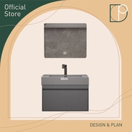 Design Plan Bathroom Slate Integrated Basin Cabinet Drawer With Smart LED Mirror