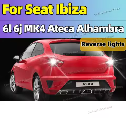 2pcs 6000K T15 LED Reverse Light Blub Car Backup Lamp W16W Plug and Play For Seat Ibiza 6l 6j MK4 At