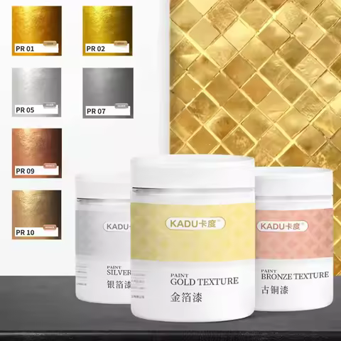 350G/1KG Gold Foil Paint Water-based Glitter Gold Powder Paint Artistic Bronzing Paint Cement Plaste