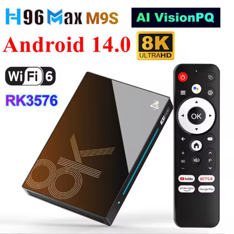 H96 MAX M9S Android 14 TV Box RK3576 8K Video Media Player 8GB LPDDR4 128GB AI-SR PQ Super Resolutio