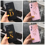 Xiaomi Civi 2 5G Case Luxury A-Z Letters Crown Black Pink TPU Soft Silicone Back Cover Xiaomi Civi2 5G Phone Case