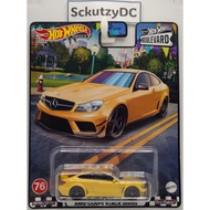 Hotwheels Premium Boulevard Mercedes Benz C63 AMG Coupe Black (Free Protector)