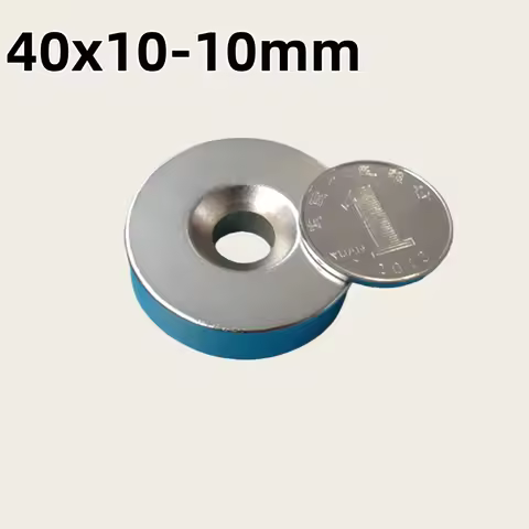 40x10-10mm Strong Rare Earth Magnets 40x10mm Hole 10mm for Fridge,DIY,Building,Scientific,Craft,Educ