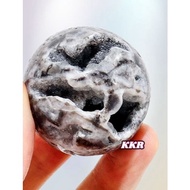 Natural Agate Geode Ball With Stand