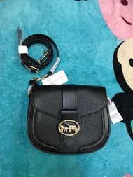 Coach Georgie Saddle Bag, black, 黑色， 馬鞍包， bag,handbag,手袋，斜揹/咩袋,側揹/咩袋，可上膊，