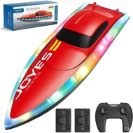 4DRC S7 RC Boat with LED Lights, Low Battery Warning, Self-Balancing,50+ Min Running Time, 2 Recharg