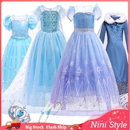 Dress for Kids Girl Princess Dresses Frozen 2 Baby Clothes Anna Elsa Cosplay Costume Terno for Kid With Long Cloak Wig Crown Birthday Party OOTD Clothing