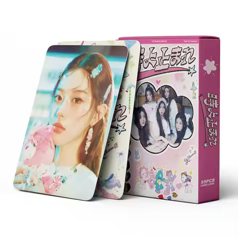 55pcs/Box Kpop ILLIT Album I'LL LIKE YOU PhotoCards ILLIT SUPER REAL ME Lomo Cards For Boys Girls Gi