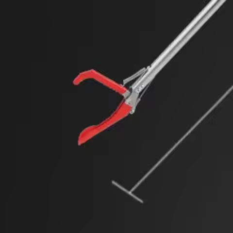 Stainless Steel Snake Catcher Tongs Wide Jaw Foldable Snake Tongs Reptile Grabber Tool Outdoor Snake