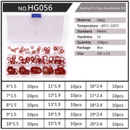 Đỏ Silicone vmq Vòng ORING Bộ 15 Kích thước 1.5mm 1.9mm 2.4mm 3.1mm Độ dày niêm phong Kit