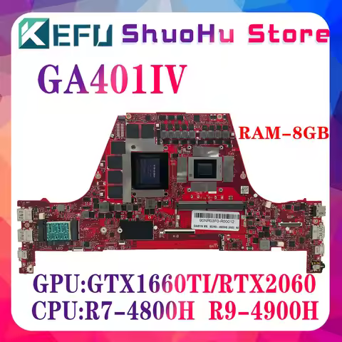 KEFU GA401IV Laptop Motherboard For ASUS G14 GA401IU GA401II Mainboard W/R7-4800HS R9-4800HS GTX1650