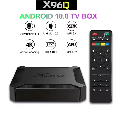X96Q 2GB 16GB Android 10.0 TV Box Allwinner H313 Quad Core 4K 2.4G Wifi Google Player Youtube X96 1G