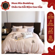 (L493)Tencel Monochrome Bear Embroidered Bedding Set - MemMinbedding Luxury