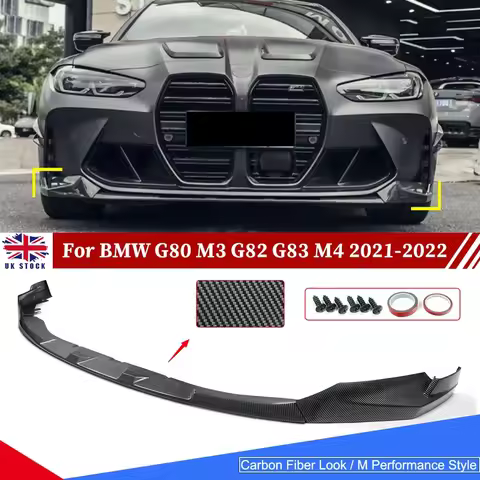 For 2021-2022 BMW G80 M3 G82 G83 M4 Front Bumper Lip Splitter Spolier Gloss Black 3pcs BodyKit Diffu