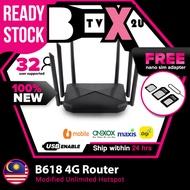 🥰5 Year Warranty🥰 Malaysia Sim Card Router Modem Telco 4G B618 Router 4G LTE  Wifi Support 32 User 2