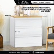 MYHOME | IKEA STYLE 3 TIER WOODEN CHEST DRAWER | IKEA STYLE LACI KAYU | DRAWER/ ALMARI BAJU | ALMARI