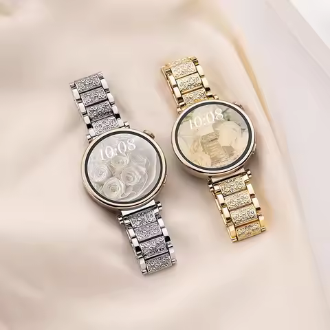 Diamond strap for Samsung Galaxy Watch 4 Classic 5 pro Active 2 44mm-40mm Metal 22mm/20mm link Brace