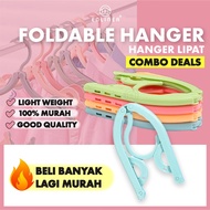 COMBO SET Folding Hanger Plastic Foldable Travel Hanger Non-slip Hanger Hanger Lipat Travel