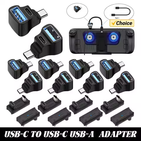 1 To 2 USB-C To USB-C USB-A Adapter 20Gbps USB-C Male To USB-C USB-A Female Adapter 8K 60HZ 180 Degr