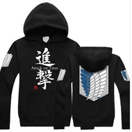 Attack on titan AOT Black Anime Jacket Japanese Hoodie - Japanese Writing