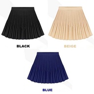 Beige Chiffon Skirt Short Pleated High Waist Mini Skirt Vintage Beige Size S