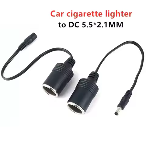 Vehicle Cigarette Lighter Female Socket to DC 5521 Male Power Connector Waterproof Adapter