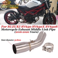 Slip-On Motorcycle Escape Exhaust For SUZUKI SV650 SV650X SV650S SV 650 2016 - 2020 Modified 51mm Interface Middle Link Pipe