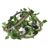Reptile Climbing Branch Flexible Jungle 9.84ft Rattan 3 Vines( Rattan+Scindapsus Leaves)